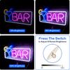 Neon Bar Signs for Home Bar, Neon Signs for Wall Decor Led Neon Light Beer Cocktail USB Powered with Dimmer & Switch, Light Up Neon Wall Signs for