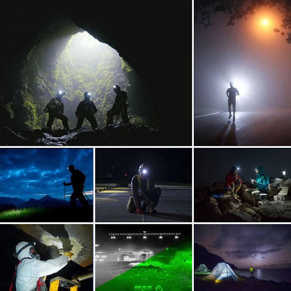 Head LED Light Sensor Headlight USB Oppladbar hodelykt Light Front Led Head Lommelykt Super Bright vanntett hodelykt