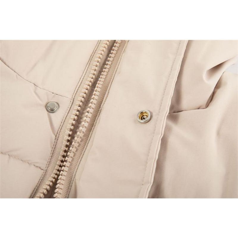 Winter Women Coat Long Length College Style Over Knee Big Collar Warm Lamb Wool Blend Jacket Trendy