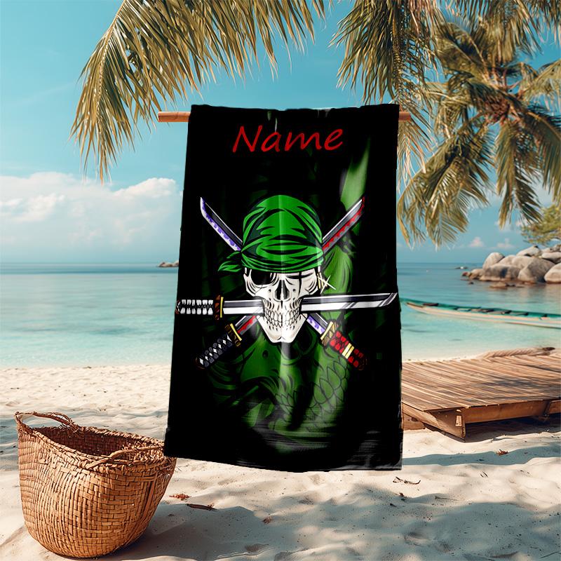 Personalized Customized Proof Beach Towel with Zoro the Pirate King Pattern - Soft, Absorbent,quick-drying,perfect Swimming,camping&bathing