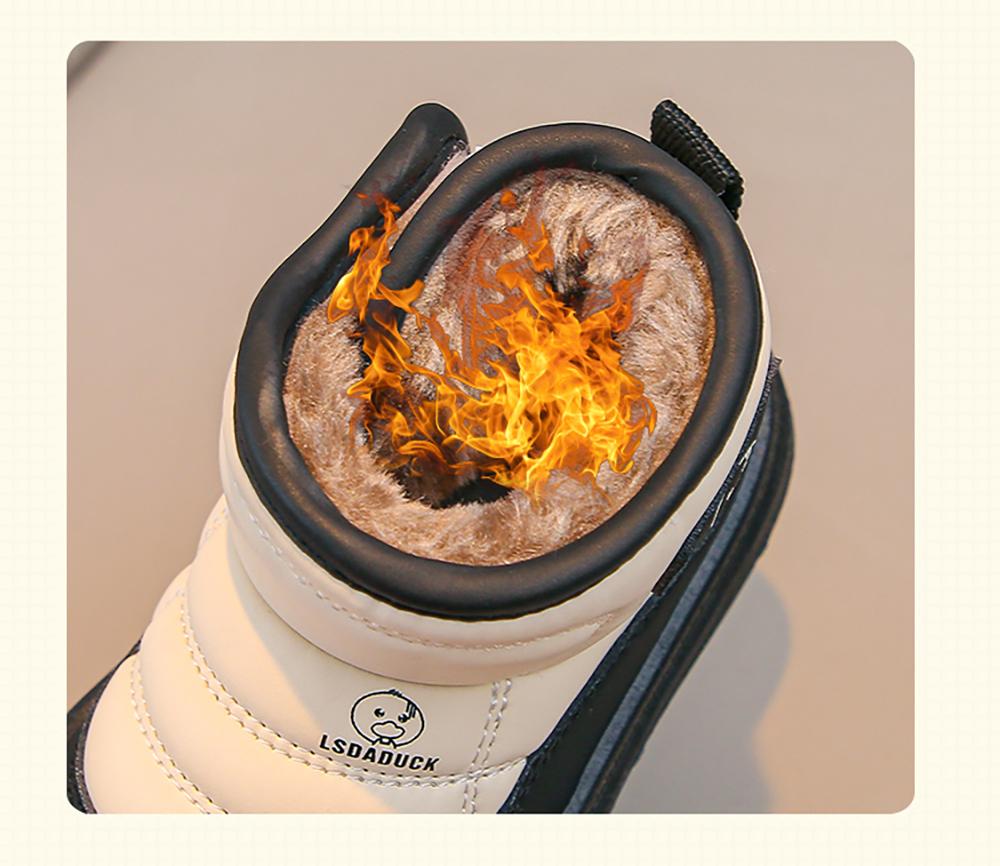 Zimní plyšové sněhule pro děti Hřejivé bavlněné boty pro chlapce a dívky Vodotěsné dětské zimní boty Sametová obuv