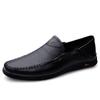 Men's Slip-on Black Leather Loafers - Fashionable & Versatile for Driving and Business Casual Wear