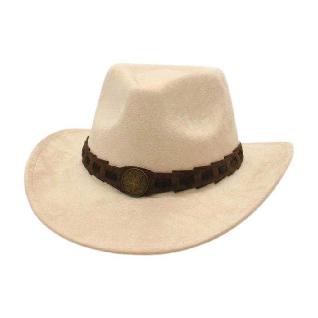 Suede Western Cowboy Hat New Feature Pentagonal British Retro European and American Outdoor Cycling Sunshade Jazz Top Hat