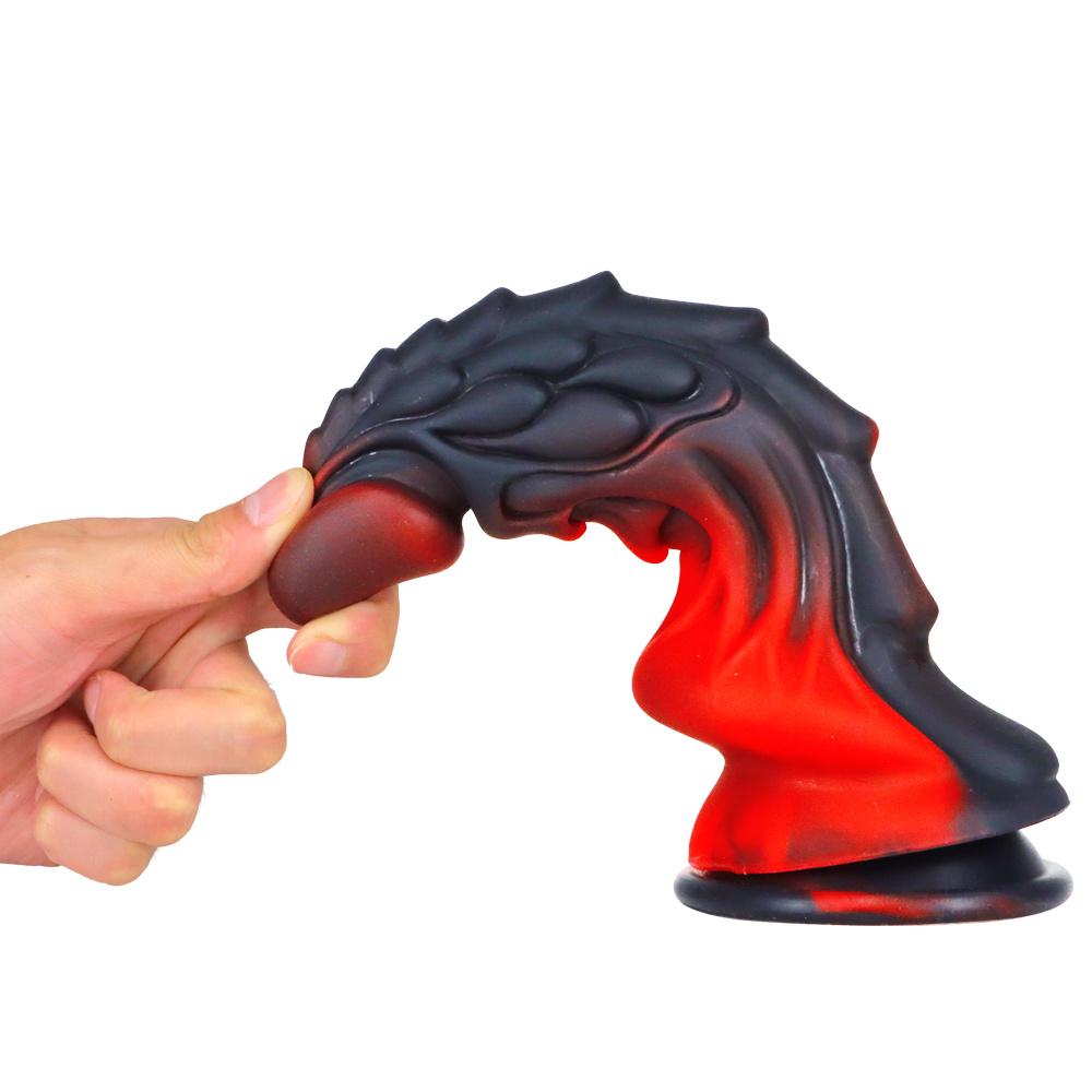Black Unicorn Mixed Color Liquid Silicone Big Penis Simulation Posterior Anal Plug Fake Penis Adult Products