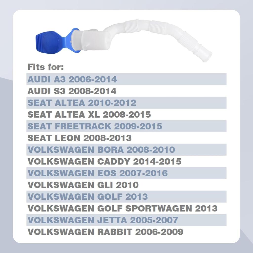 Windshield Washer Fluid Reservoir Pipe Cap Compatible with Eos Golf Bora GLI Jet