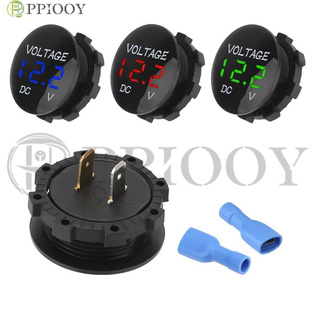 PPIOOY Waterproof Voltmeter for Motorcycle Car Digital Display LED Display