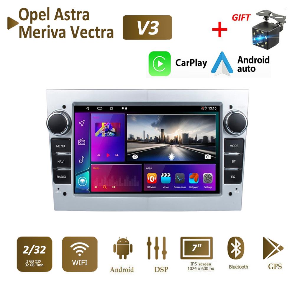 Autoradio Android 7 Pouces Avec Carplay & Android Auto Sans Fil Pour Opel - GPS, Bluetooth, WiFi, Caméra De Recul