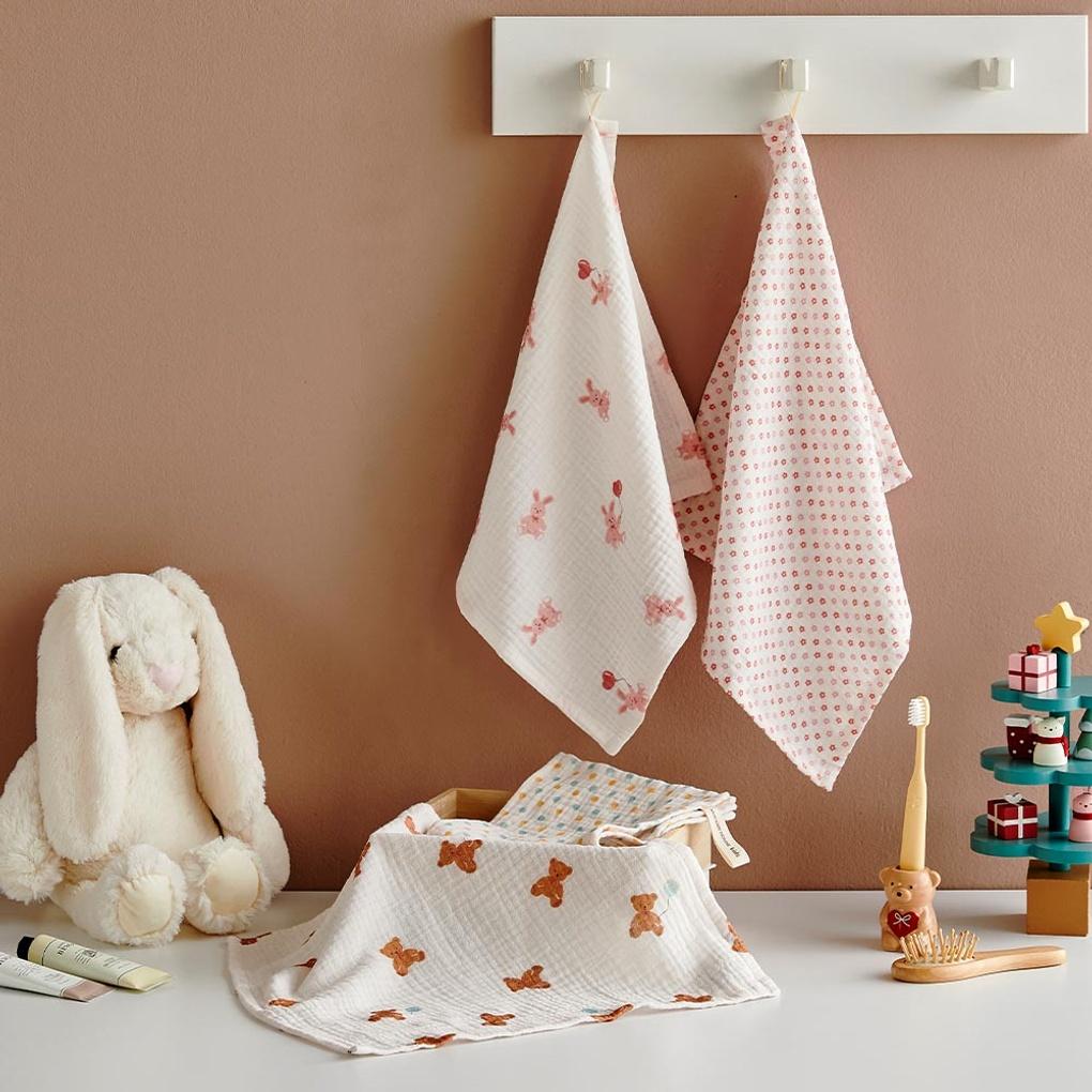 Miękki Podwójny Muślinowy Ręcznik do Rąk Zestaw 4 szt._KB0126001_KB0126001