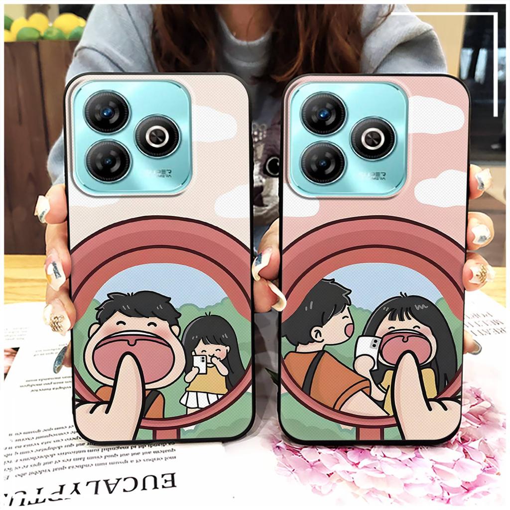 Graffiti Anti-dust Phone Case For ZTE Blade A75 4G/Z2359 TPU Couple Anti-knock Cartoon Protective Silicone Cute Durable
