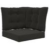 Outdoor Sofa Cushions 3 Pcs Black Polyester