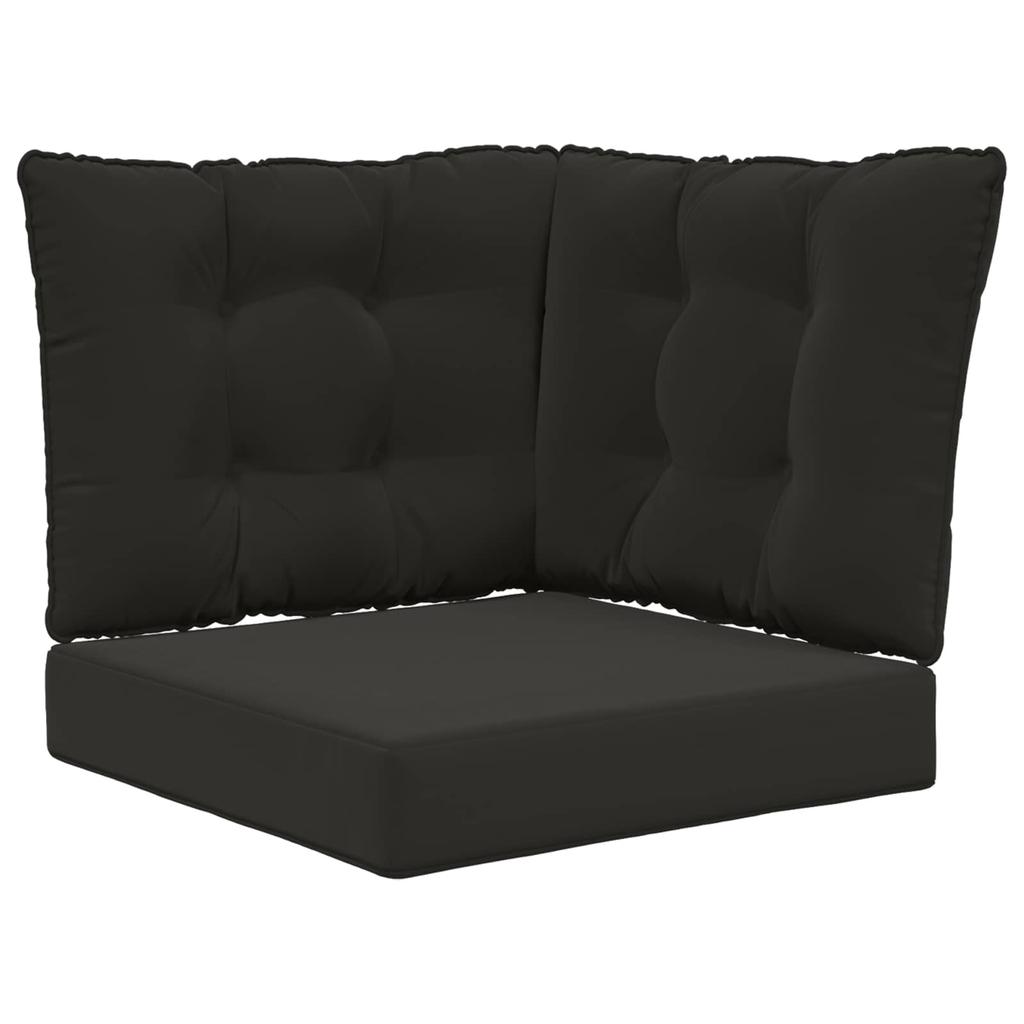 Outdoor Sofa Cushions 3 Pcs Black Polyester