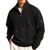 Men's Sweatshirt Stand Collar Casual Pullover Hoodless Long Sleeve Top