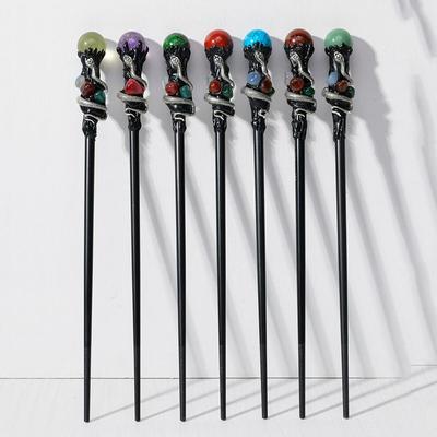 Creatieve Natuurlijke Kristal Toverstaf Heks Handgemaakte Natuurlijke Kristallen Bol Scepter Draagbaar Halloween Rekwisiet Toverstok Cosplay