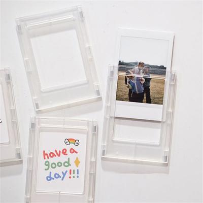 For 3-InchPhoto Frame Magnet Design Polaroid Photo Frame Mini Acrylic Magnetic Picture Frames Transparent Acrylic Card Display Stand