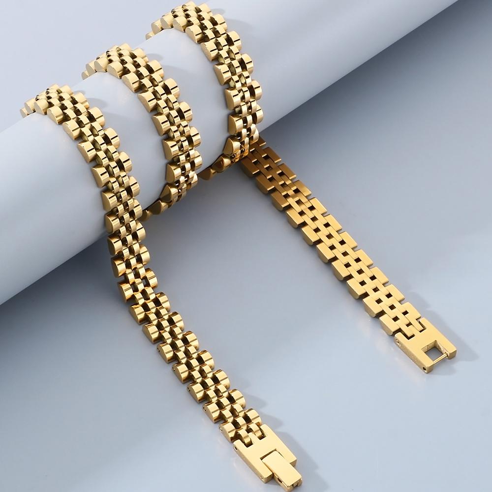 Náhrdelník z nehrdzavejúcej ocele so šírkou 10 mm pre ženy, dĺžka 45-60 cm, pánske retiazky, náhrdelníky, šperkové doplnky, zlatá farba, 5-vrstvový choker