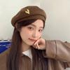 Solid Color Painter Hat Thick Octagonal Cap Comfortable Love Beret  Autumn