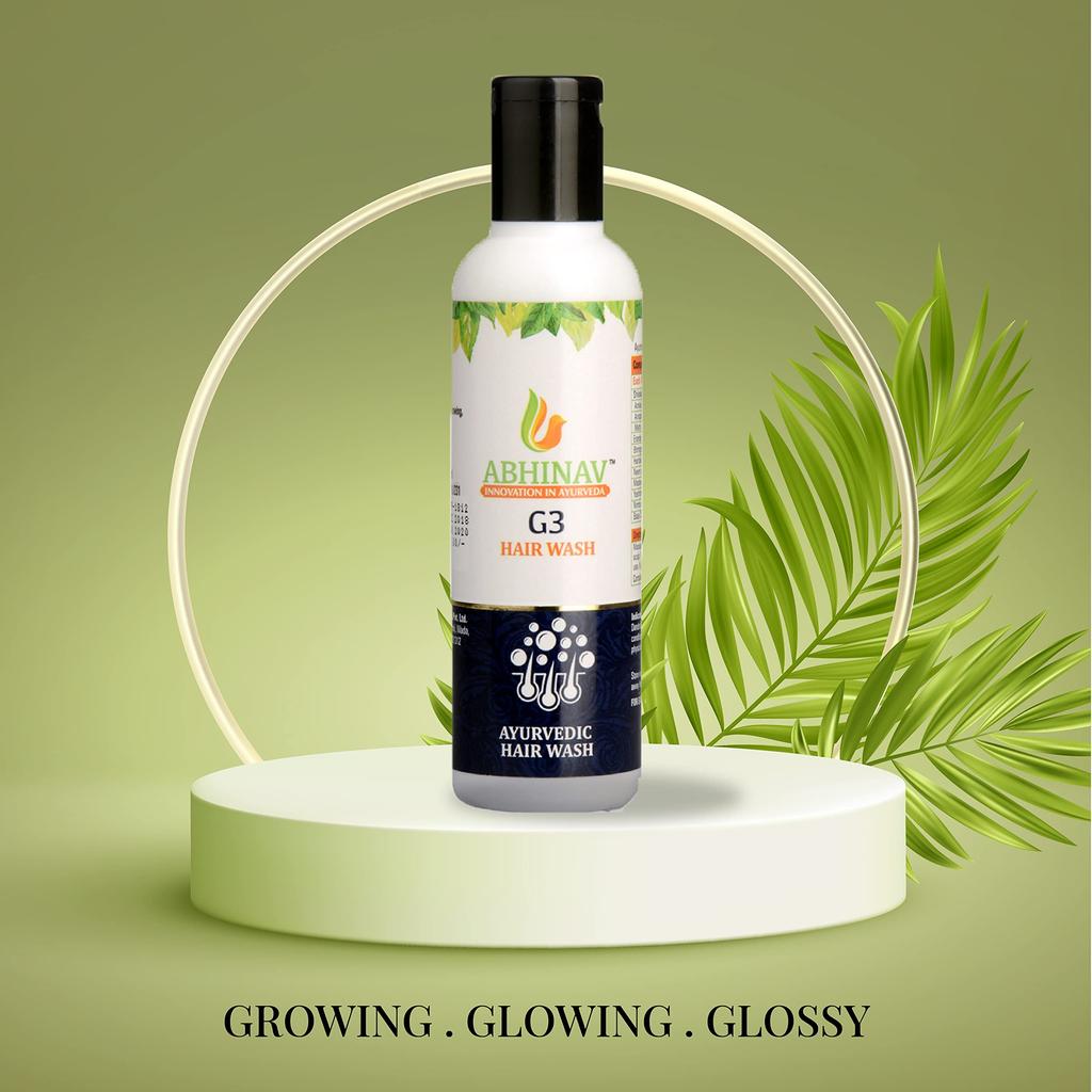 ABHINAV G3 Hair Wash Shampoo (100 ml Each, Pack of 2) | Gentle Cleansing Herbal Shampoo | Nourishes Scalp & Helps Maintain Healthy-Looking Hair