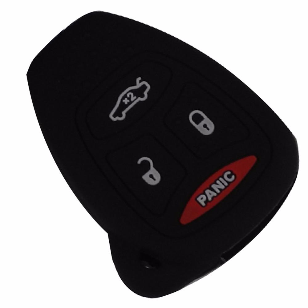 Jingyuqin Silicone 4 Buttons Remote Key Case Cover For Dodge Charger Durango Magnum Chrysler 300 Aspen Jeep Commander Grand