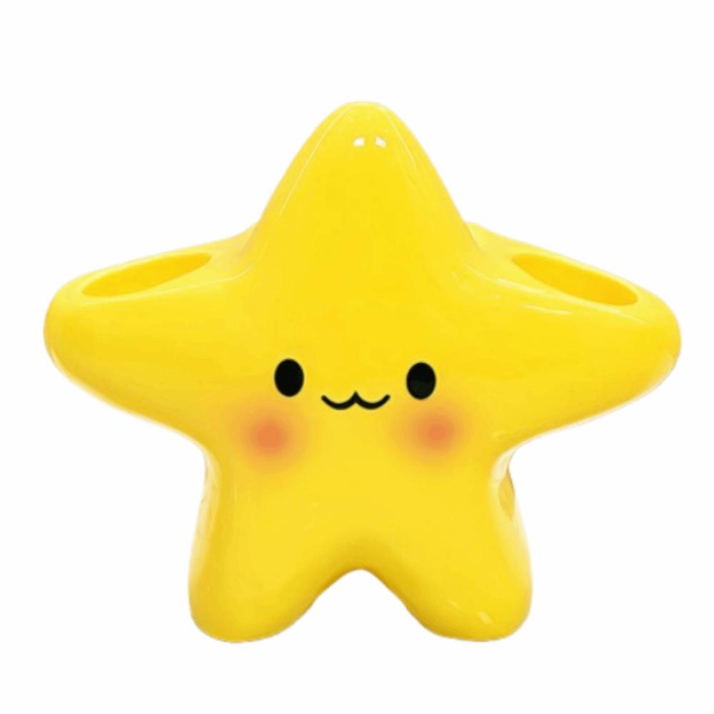 Creative Ceramic Pen Holder Waterproof Star Shaped Electric Toothbrush Holder Non Slip Portable Toothbrush Storage Rack