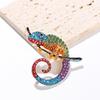 Chamäleon Tier Eidechse Broschen Pins Mehrfarbiger Schmuck Kreatives Geschenk für Frauen Mode Büro Outfit Highlight