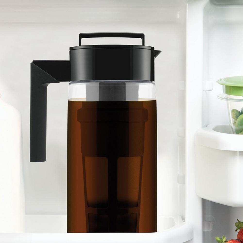 Bouilloire pour cafetière à froid avec poignée de filtre, conception hermétique, résistante aux fuites, pour café glacé et thé