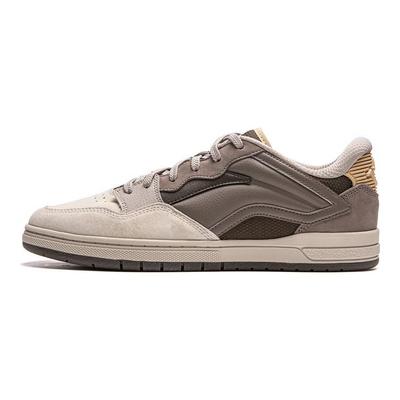 Li Ning Scarpe da Skate Trendy Leggere Antiscivolo Resistenti all'Usura a Taglio Basso Uomo Sneakers Marrone Grigio AEPU047-6