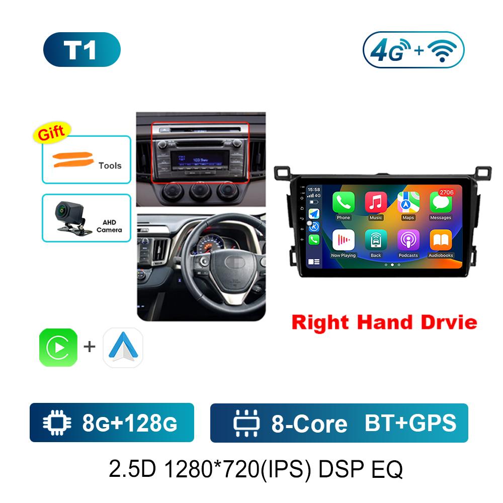 Volan pe dreapta Sistem de operare Android pentru Toyota RAV4 4 XA40 5 XA50 2012 - 2018 Radio auto Player multimedia DSP Stereo GPS 4G Ecran divizat