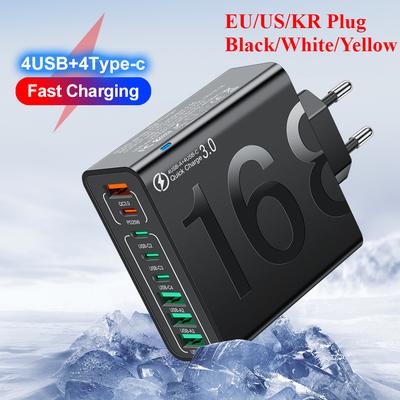 USB C Charger Multiple 8 Ports Type C High Speed Fast Quick Charging PD Mobile Phone Wall Adapter for Iphone 16 Xiaomi