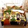 Hinamizawa Village Character Print Higurashi Anime Bedding Set Duvet Cover + 2 Pillowcases Twin Full Queen King Bedding Set