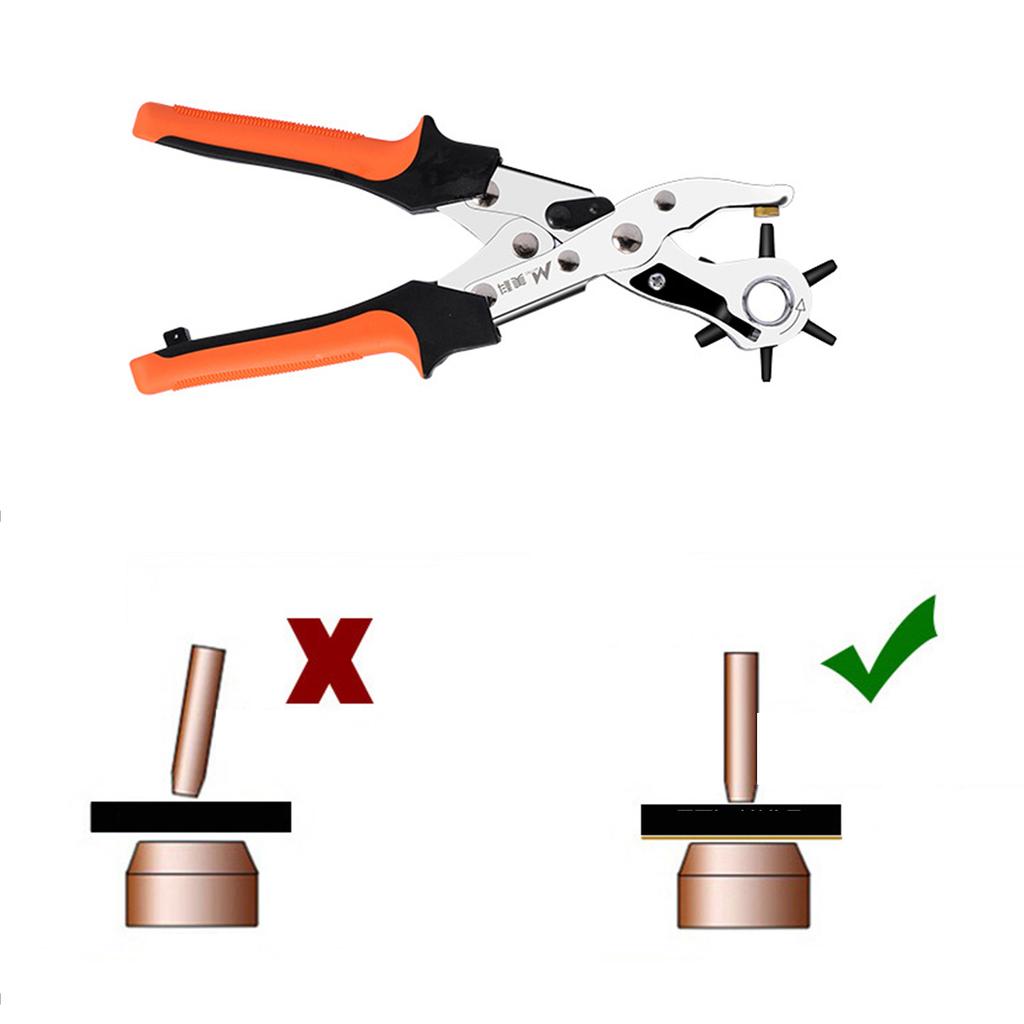 Revolving Punch Plier Leather Hole Punch Set for Belts Watch Bands Straps Dog Collars Saddles Shoes Fabric Craft Project