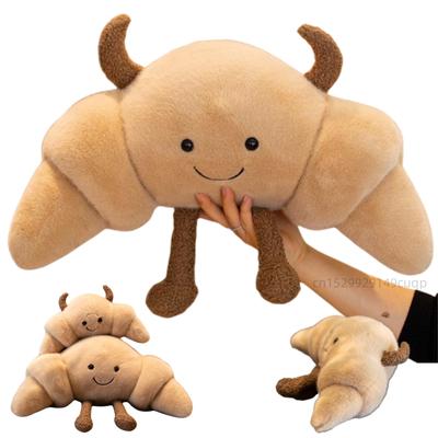 Bambola Giocattolo Morbida a Forma di Croissant Divertente a Cartoni Animati, 30-75cm, Non Tossica, Alta Qualità, con Corna, Giocattolo Morbido a Forma di Pane, Decorazione per la Casa, Regalo per Bambini