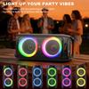 Karaoke Machine, Dual 8" Subwoofer Big Bluetooth Speaker with 500W Peak Power, PA System with DJ Light, Rolling Wheels and Trolley