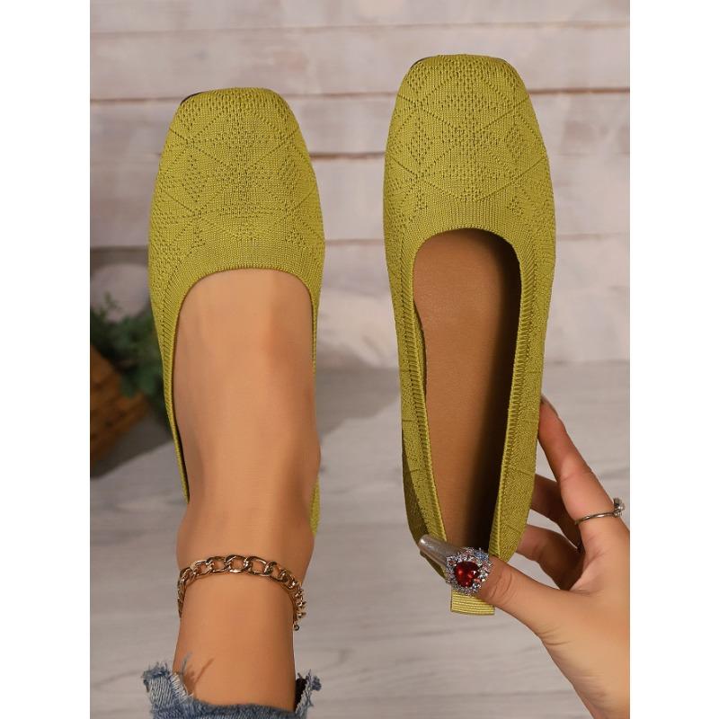 New round head flat bottom lazy single shoes women's flying weaving breathable flat heel shallow mouth