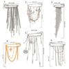 Elegant Metal Chain Tassels Brooch Badge With Layered Effect For Adding Flair To Coats Bags And Various Garments