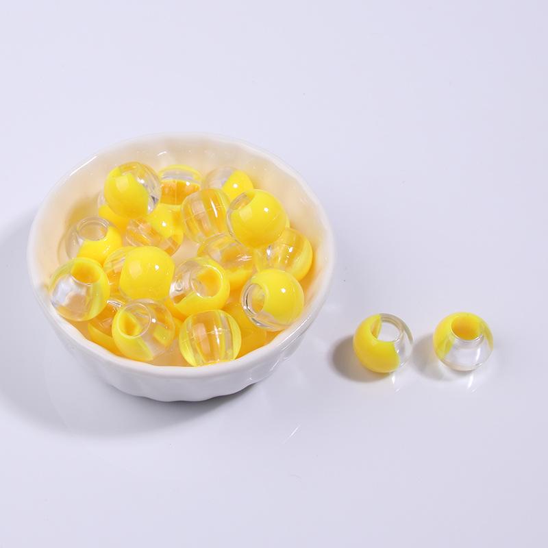 Two-Tone Gradient Plastic Large Hole Beads for Hair and Dreadlock Decoration