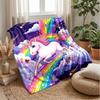 Magical Unicorn Rainbow Theme Blanket Lightweight Warm Flannel Blanket Decorative Throw Blanket for Home Decoration