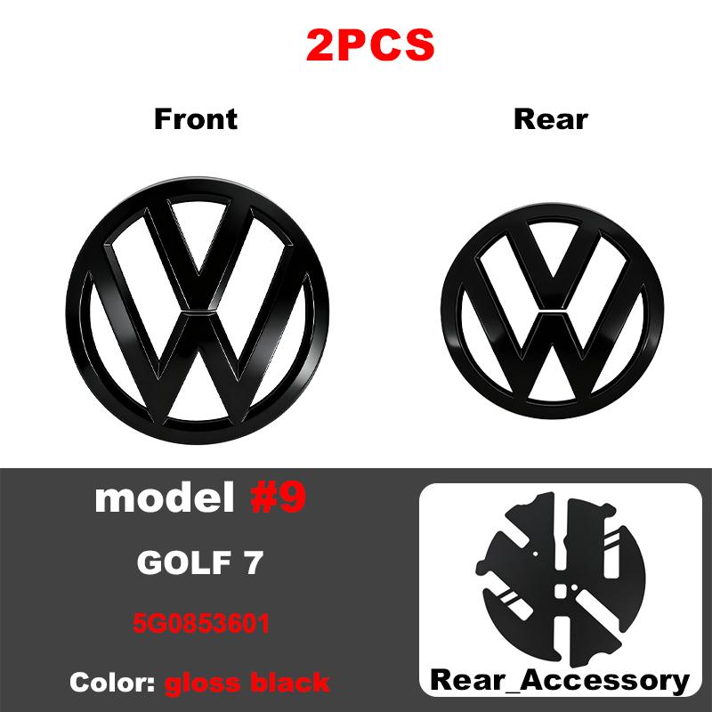 JQTYB1 1Pcs 135mm 112mm ABS Car Front Hood Cover Sticker Trunk For Volkswagen Golf 7 VW MK7 2014-2017 Logo Auto Badge Decal Accessories