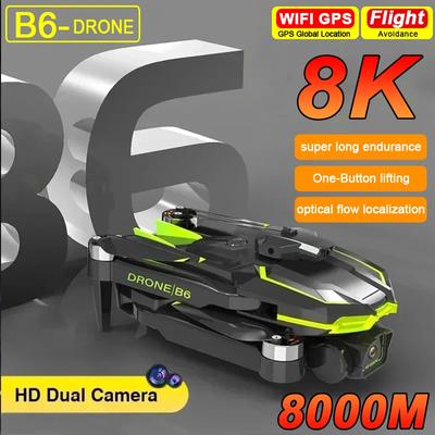 B6 Race Drone Brushless Motor Dual 8K Professional Aerial Photography WIFI FPV GPS Obstacle Avoidance Four-Axis Rc Quadcopter Toy