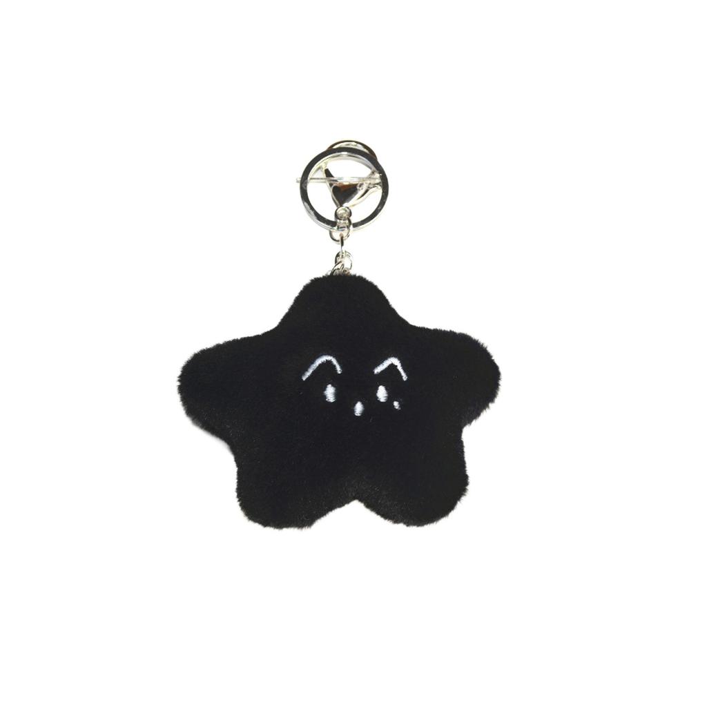 Black Plush Pendant, Keychain, Backpack Ornament, Cute Emoticon Pack, Star Doll