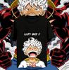 Summer 2026 One Piece Luffy 5th Nikka Street Trend Theme 100 Cotton Printed Loose Tshirt Male and Female Parentchild Top