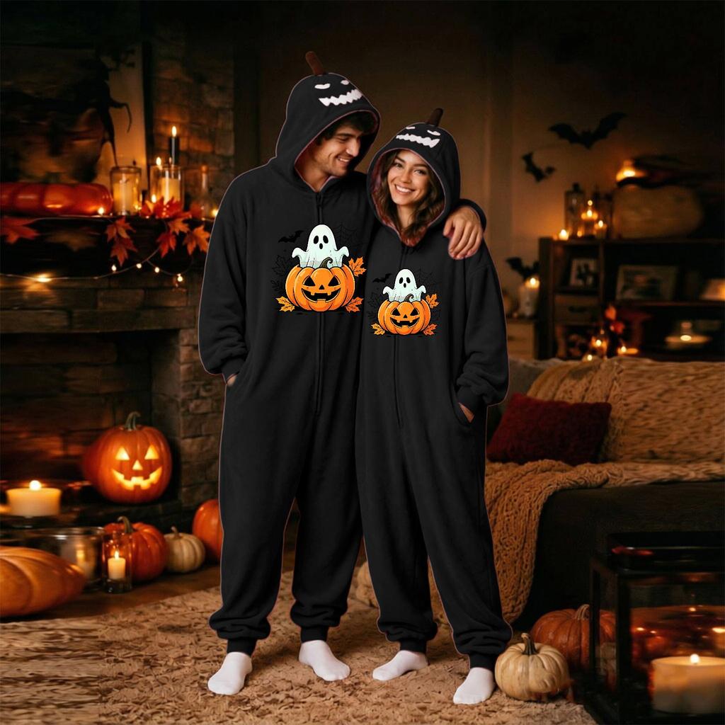 Couples Halloween Flannel Pajamas for Men and Women