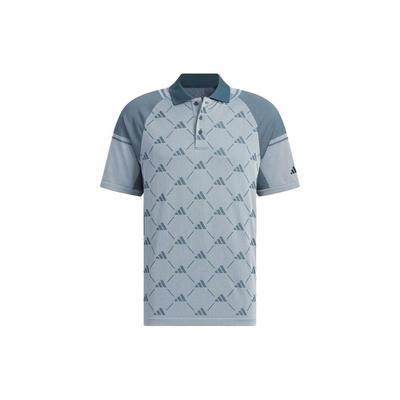 Logo All Over Print Short Sleeve Polo Shirt Men Polo Shirts Arctic-Blue HZ6073