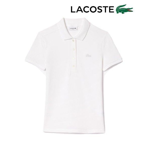 LacoSTe Women S L.12.d Slim FiT STreTch Mini Pique ShorT Sleeve T ShirT