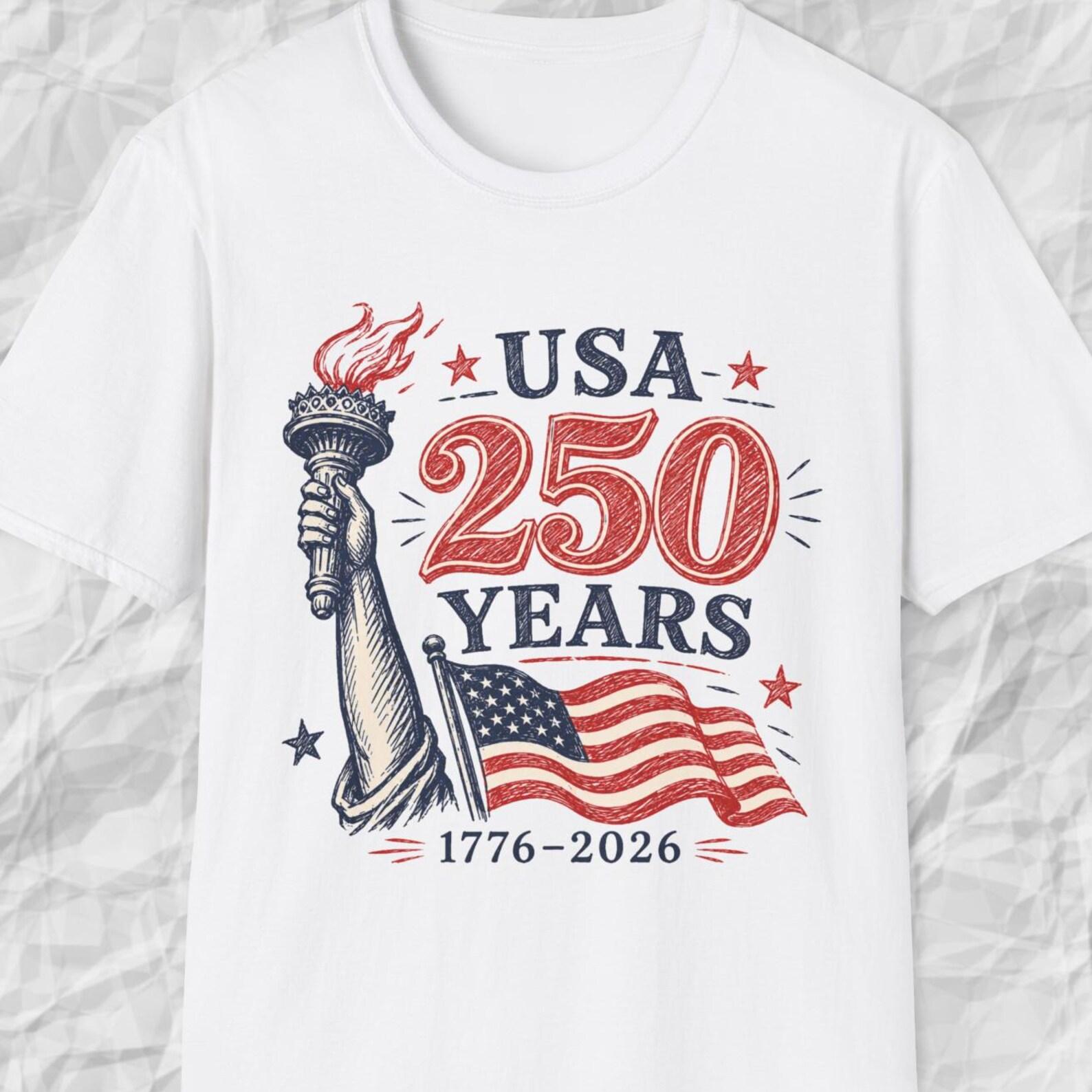 USA 250 Years Shirt, Independence Day Tee, Statue Of Liberty Shirt, Patriotic Anniversary T shirt, Fourth of July T shirt, American Flag Tee S