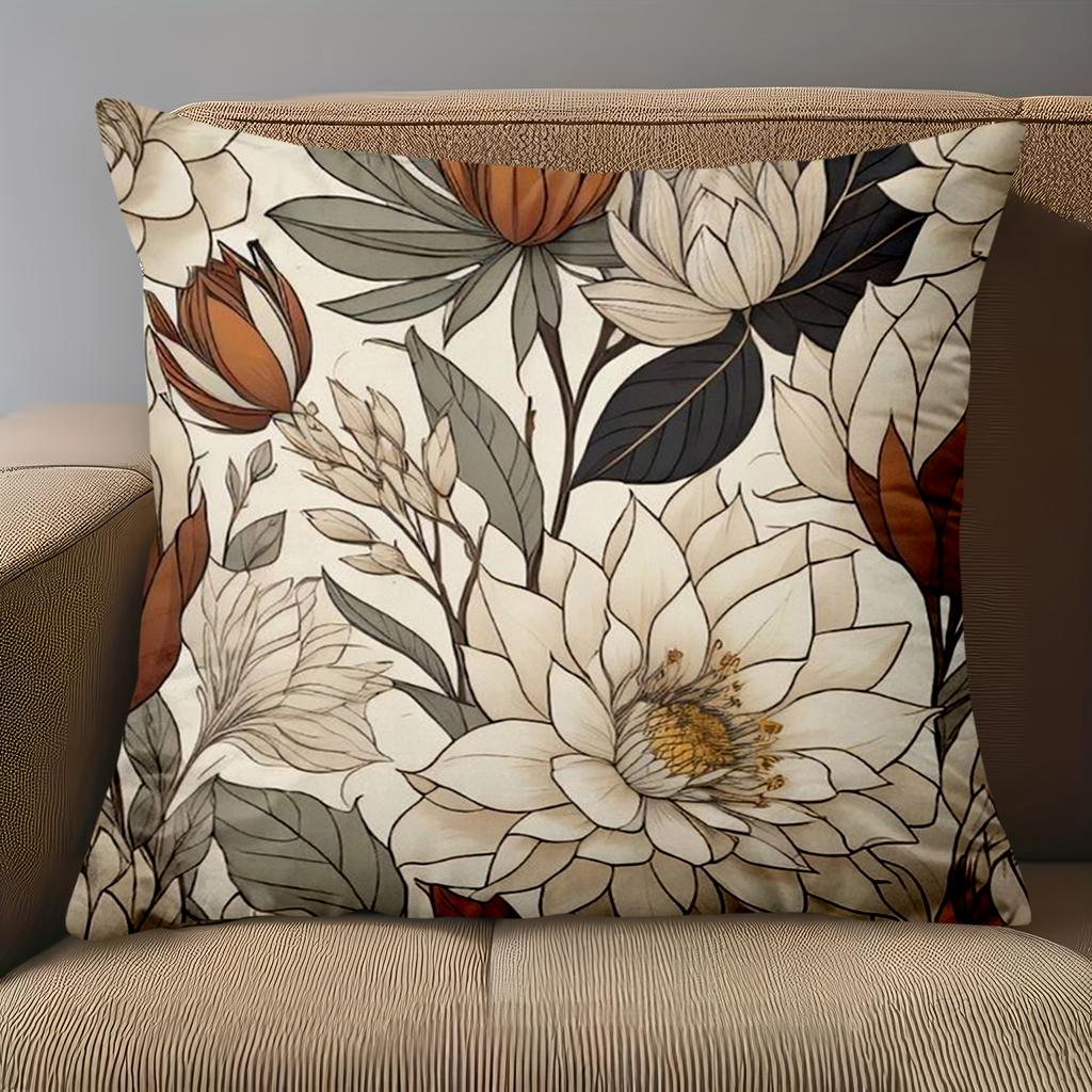 1 Pieces Floral Printed Decorative Cushion Pillow Covers Polyester pillowcase, sofa decorative cushion cov Headboard Pillow