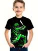 T-shirt pour Enfants Mode Impression 3D Été Manches Courtes Personnalisé Hip-Hop Confortable Col Rond Haut de Sport