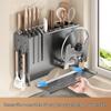 Multi-functional Kitchen Storage Rack: Knife and Chopstick Holder with Integrated Countertop Storage