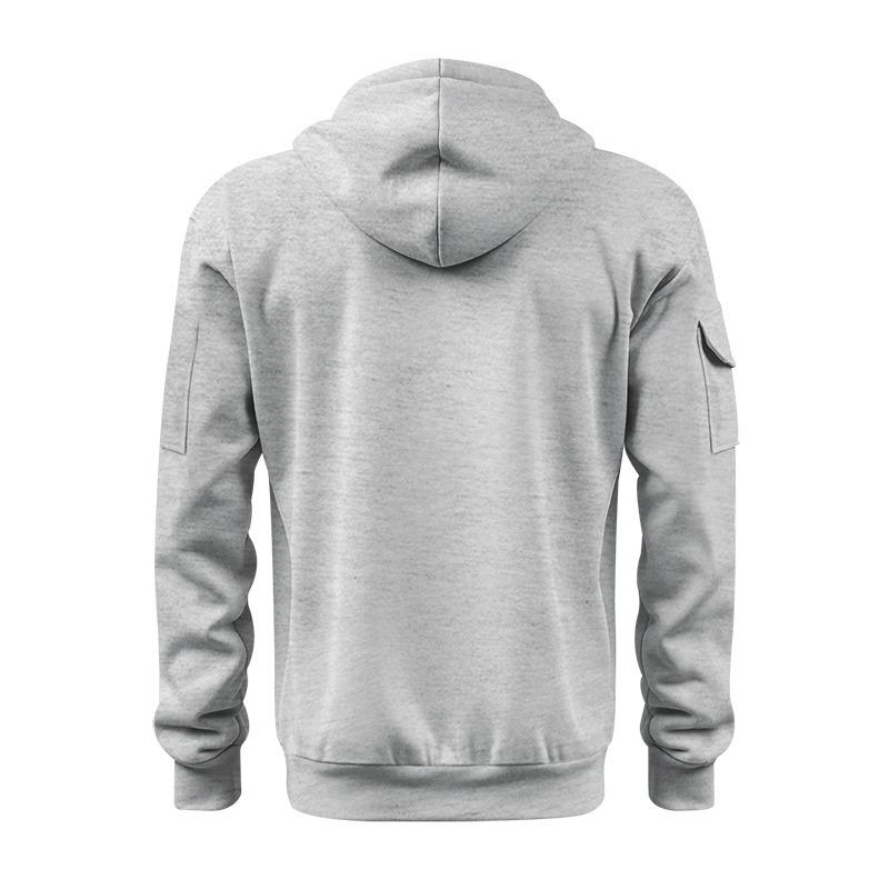 Mens Casual Fleece Lined Hooded Pullover Sweatshirt Zipper Pockets Plus Size