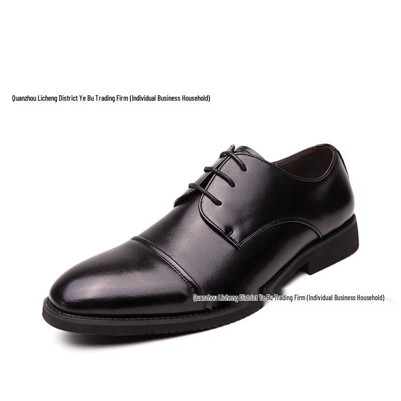 Men's Fashion Lace-up Pointed Toe Leather Derby Shoes - Plus Size, Formal, Business Casual