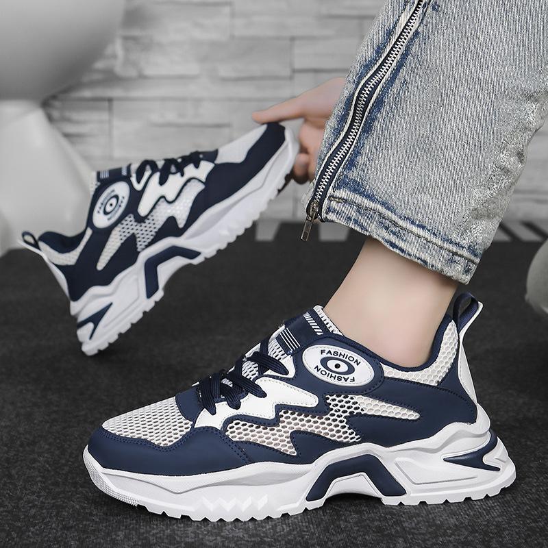 Fashion Large Size Men's Shoes 2025 New Summer Breathable Mesh Non Slip Sneakers Comfortable Fashion Cross Tied Casual Running Shoes